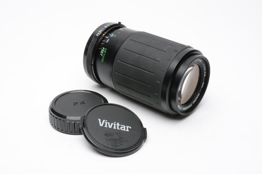 Vivitar MF 70-210mm F4.5-5.6 Macro zoom lens for Pentax PK Mount, Caps, Clean