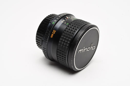 Minolta MD W.Rokkor-X 20mm F2.8 Lens for MD Mount, Caps, Sharp!