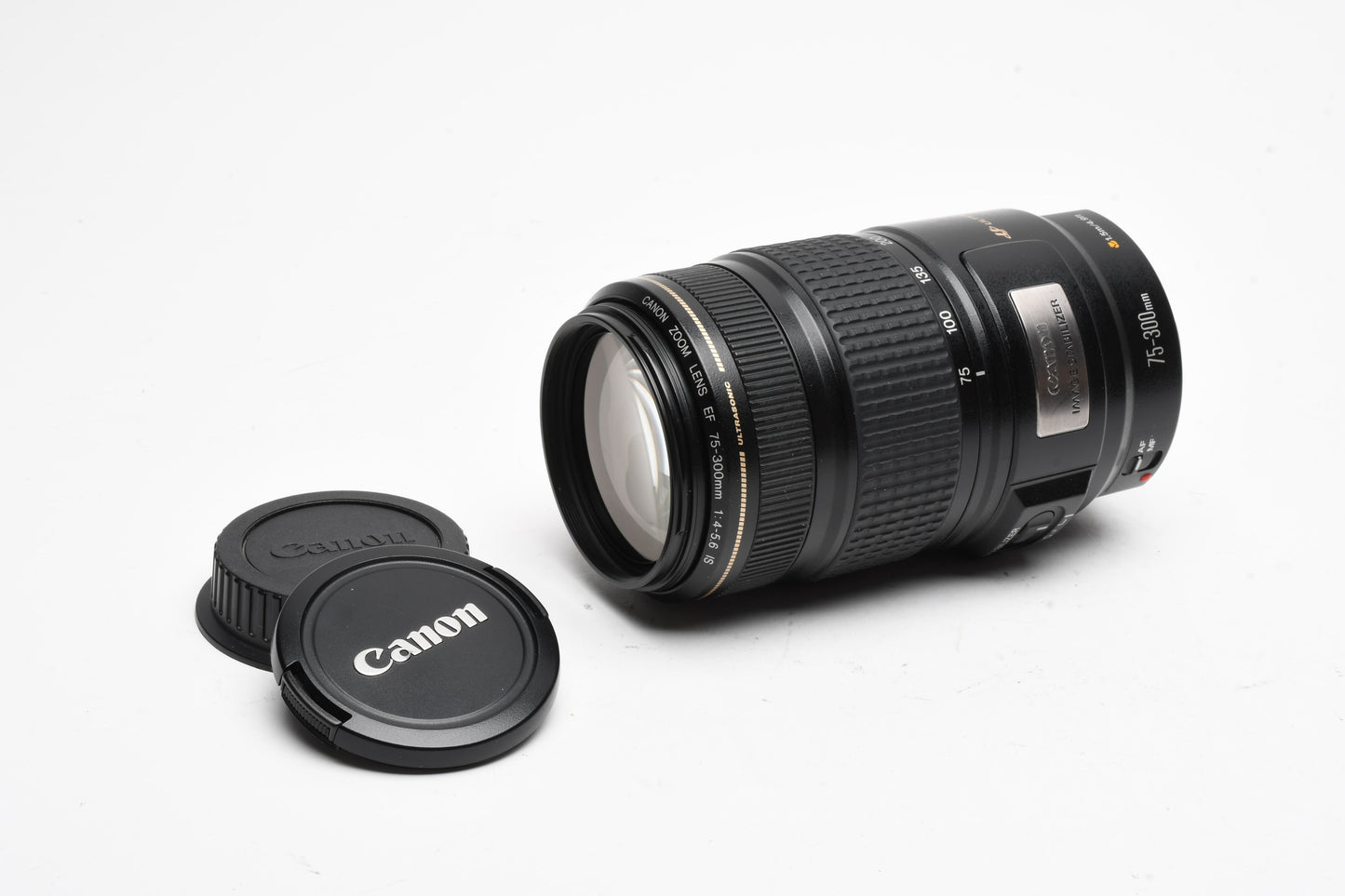 Canon EF 75-300mm f4-5.6 IS USM zoom lens, Caps, Great!