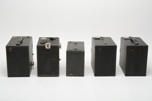 5X Vintage Box cameras - Nice collector or display bundle (D)