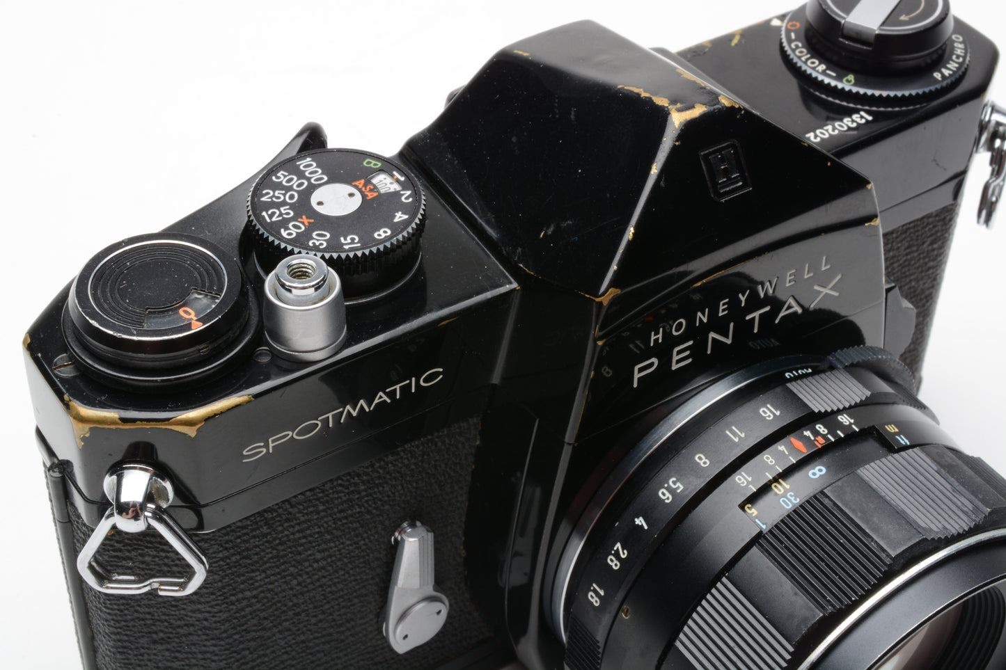 Pentax Spotmatic Black 35mm SLR w/Super MC Tak. 55mm F1.8, new seals, Nice!