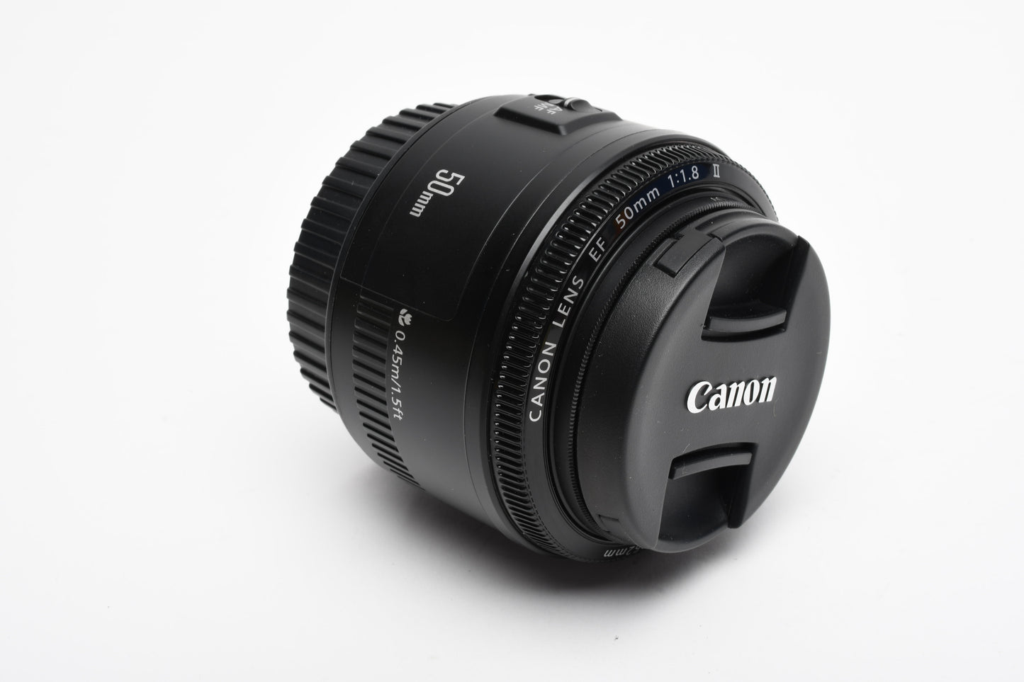 Canon EF 50mm f1.8 II prime lens, caps, Clean, + UV filter, Great