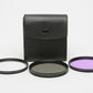 Set of 3 XIT Pro Series 77mm Filters: UV, FLD and Circular Polarizing, in case, Mint