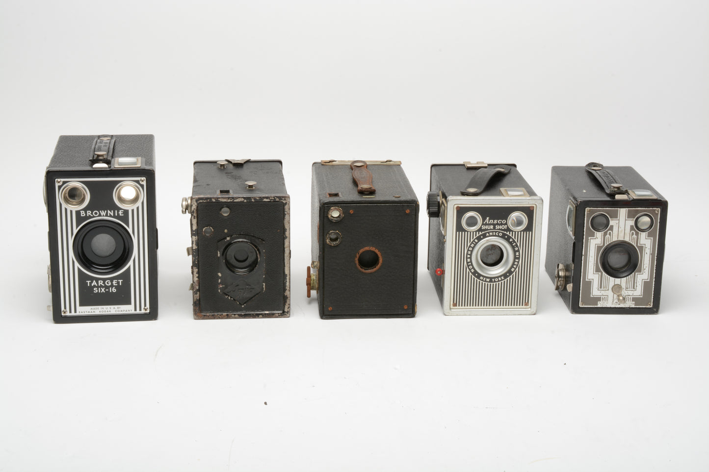 5X Vintage Box cameras - Nice collector or display bundle (A)
