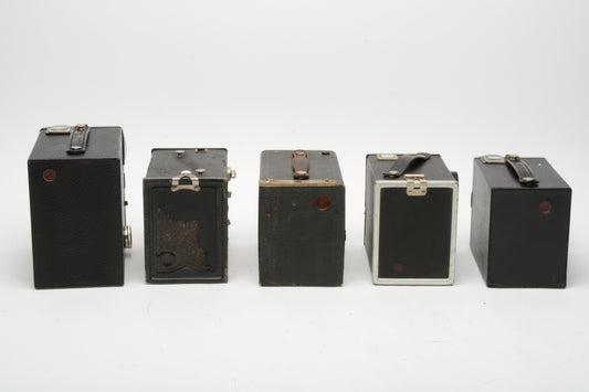 5X Vintage Box cameras - Nice collector or display bundle (A)