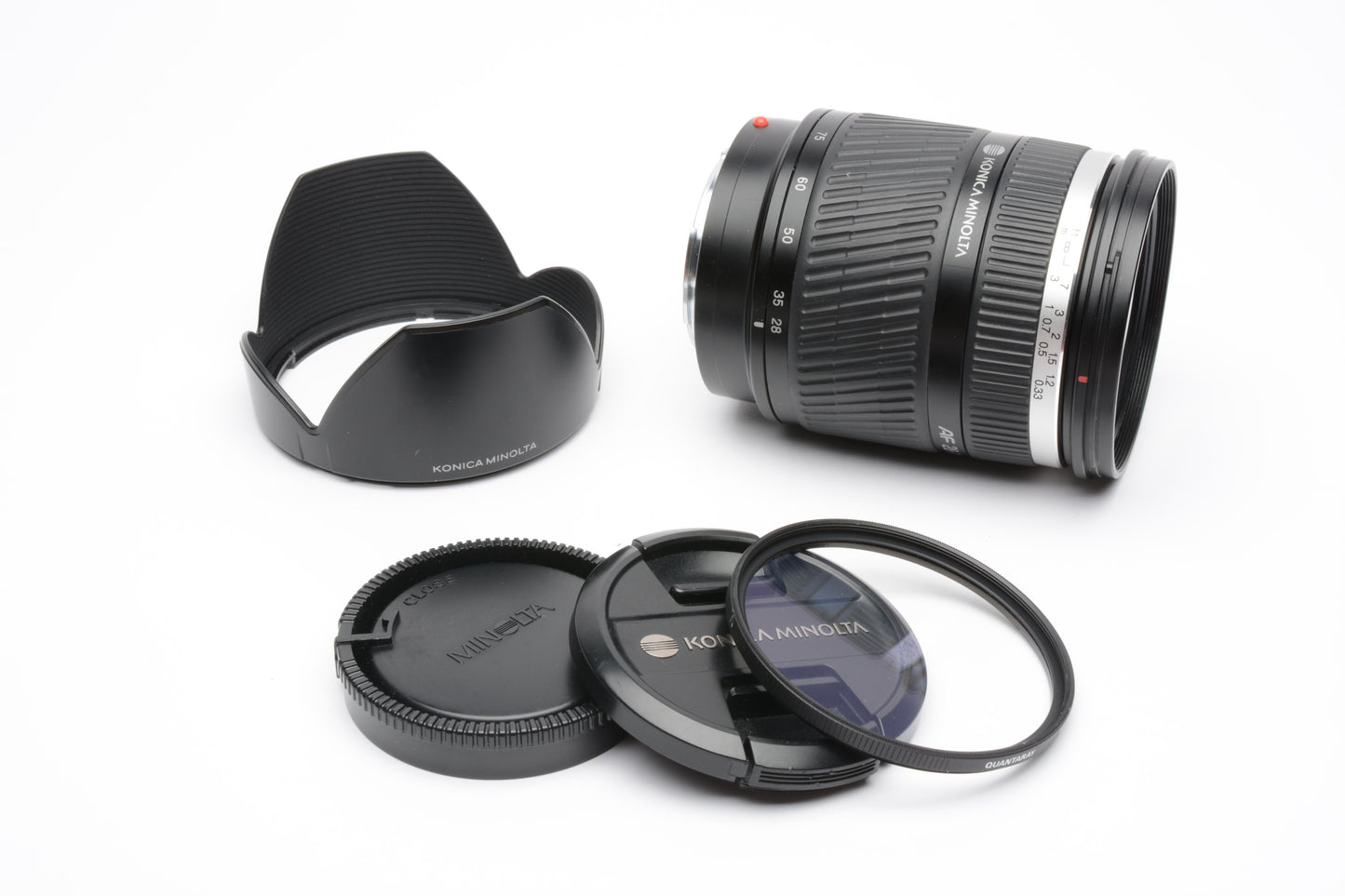 Minolta Maxxum AF 28-75mm f2.8D Zoom lens, Hood+UV, Sony A, Nice!