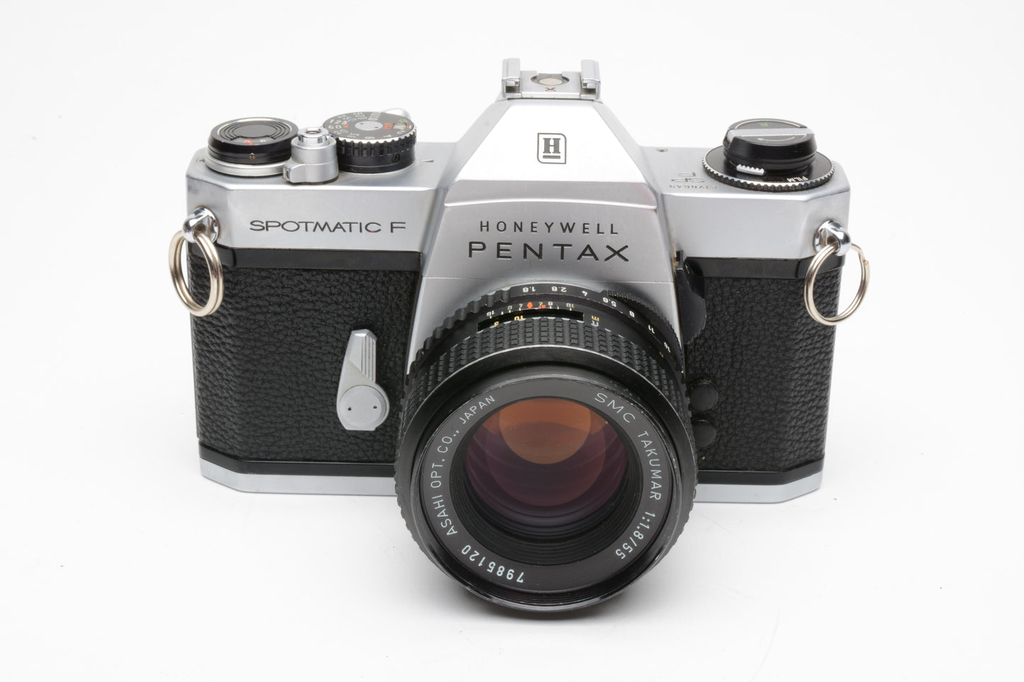 Pentax Spotmatic SP F 35mm SLR w/Takumar 55mm F1.8 lens, new seals, case, nice!