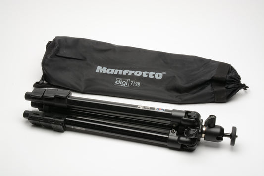 Manfrotto Digi 719B Tripod w/Ball Head, case, Great, *Read