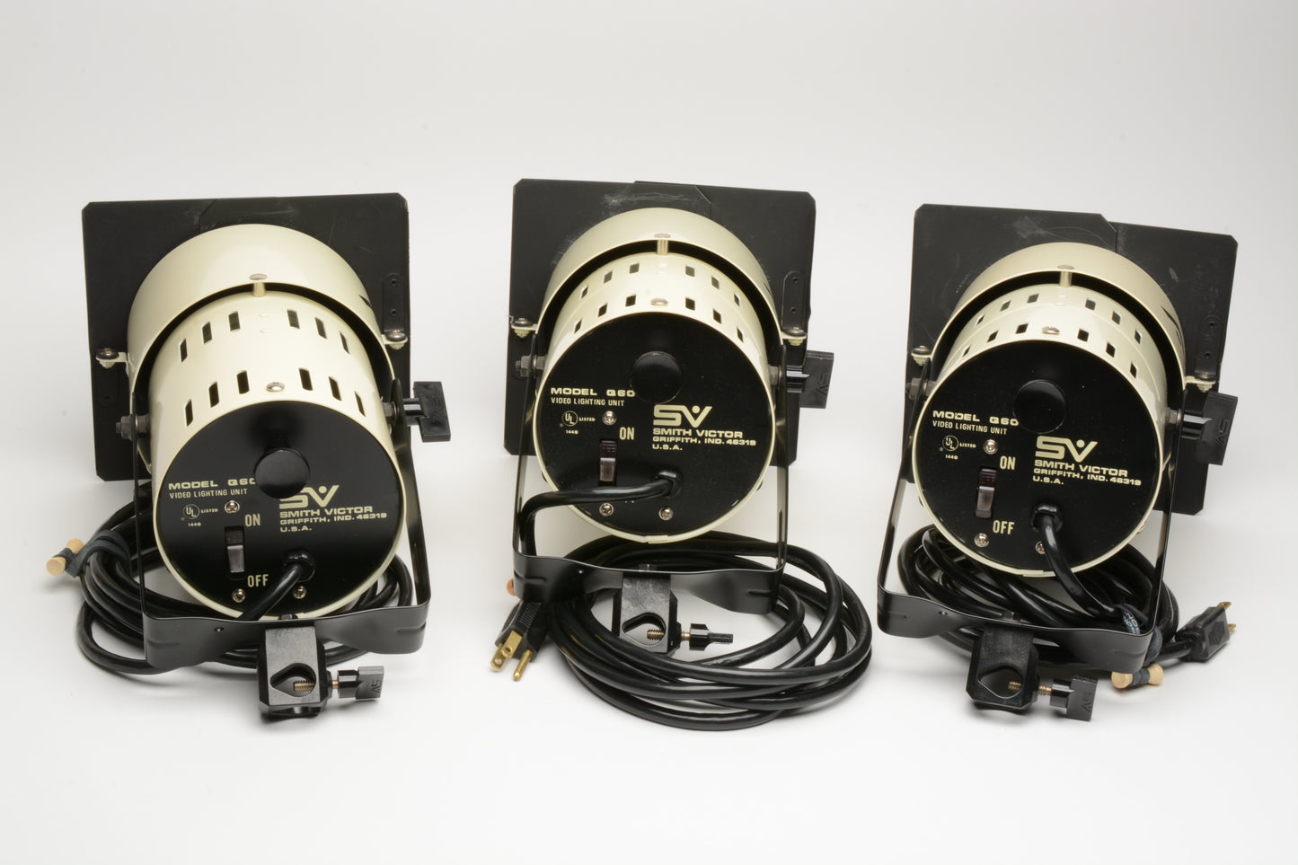 Smith Victor Q60 Video Lighting unit x3 w/ Light Stands, Very Clean!