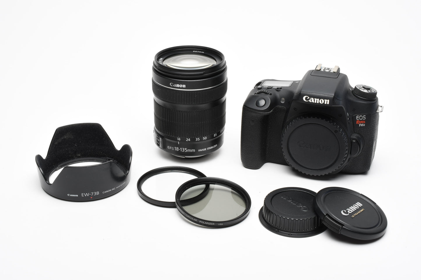 Canon T6s DSLR body w/18-135mm f3.5-5.6 IS STM bundle, Clean, Boxed