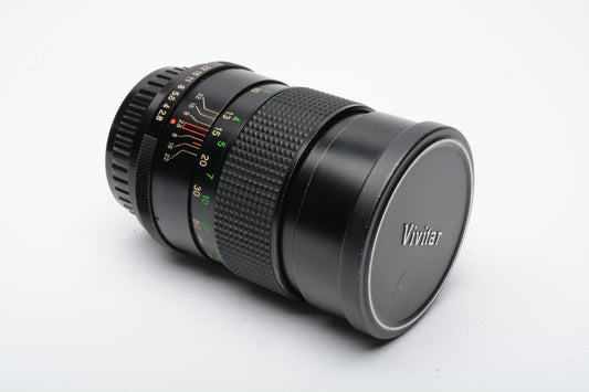 Vivitar 135mm f2.8 Pentax PK Portrait lens, caps, NIce & sharp