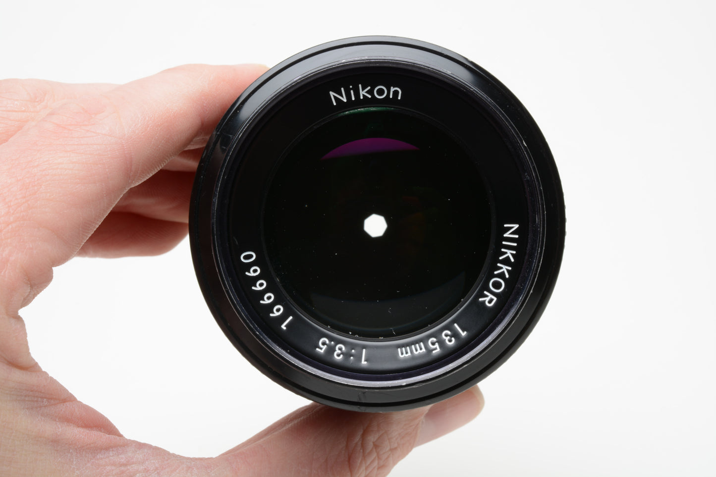 Nikon Nikkor 135mm f3.5 Non-AI lens, caps, nice & clean