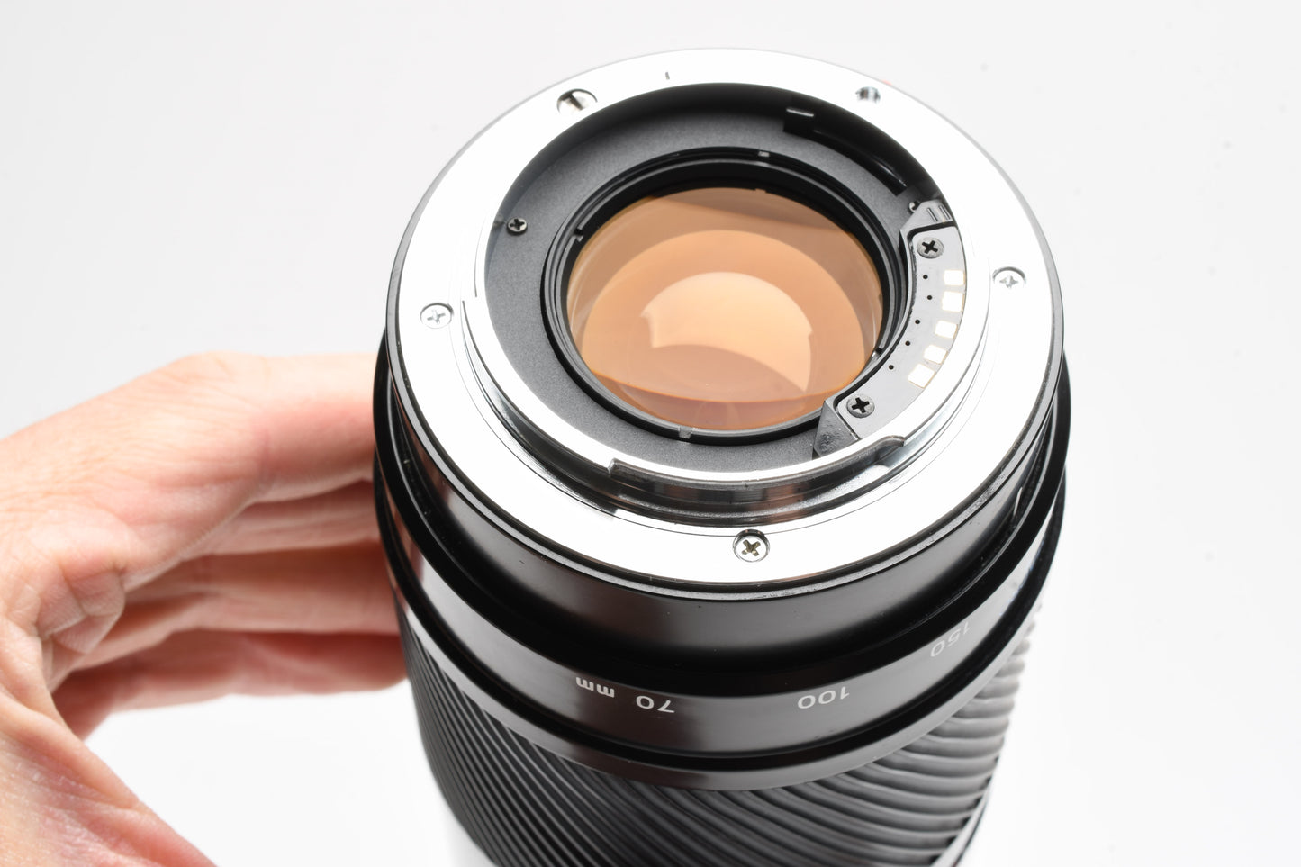 Minolta Maxxum AF 70-210mm f4 lens, hood+caps, Nice & clean "Beer Can"