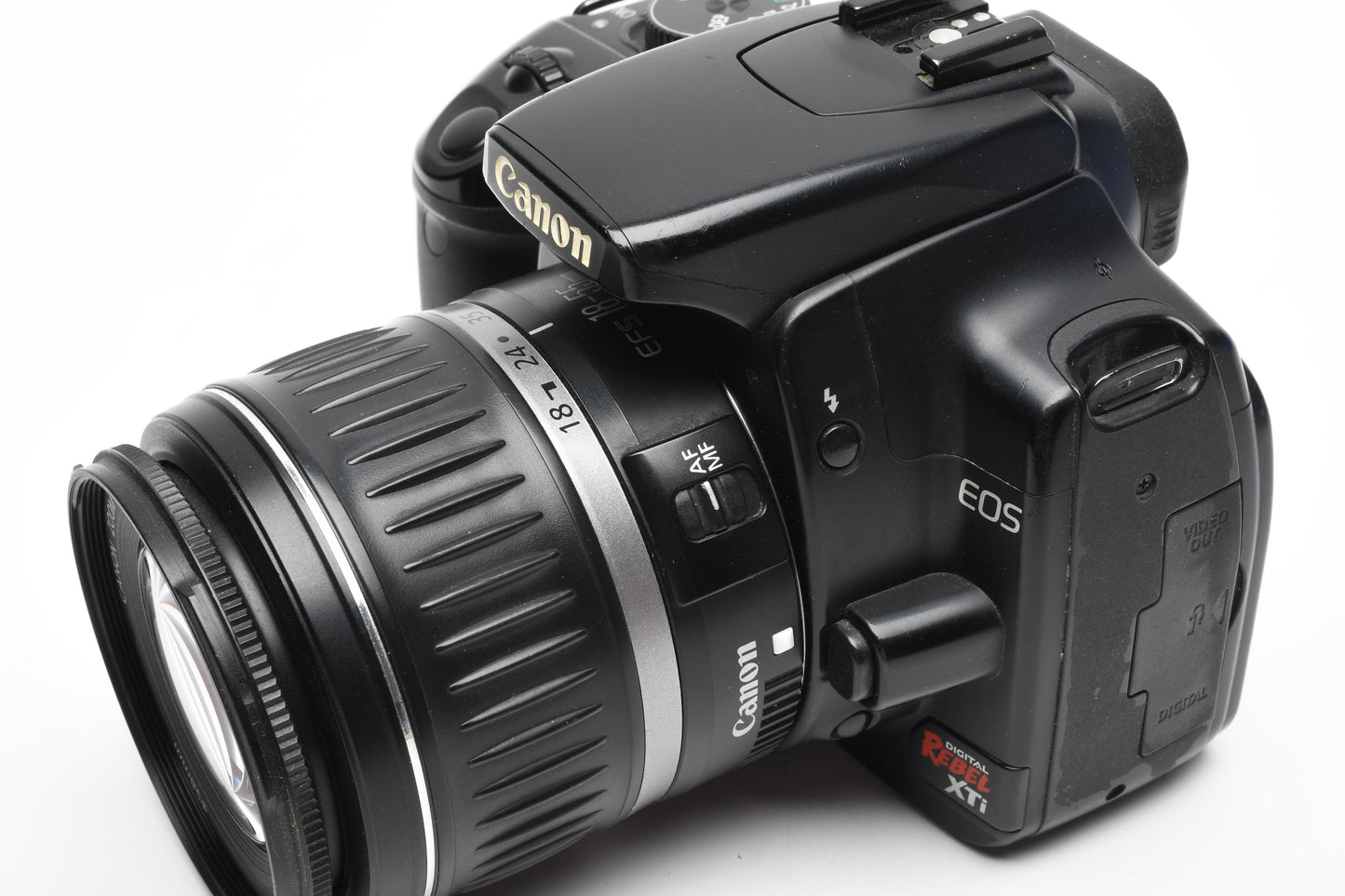 Canon EOS Rebel XTi DSLR w/18-55mm II zoom, batt, charger, Boxed, Great