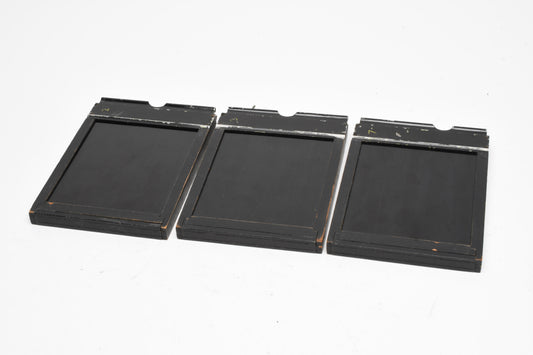 3X Burke & James wood 4x5 Film Holders, Good Condition