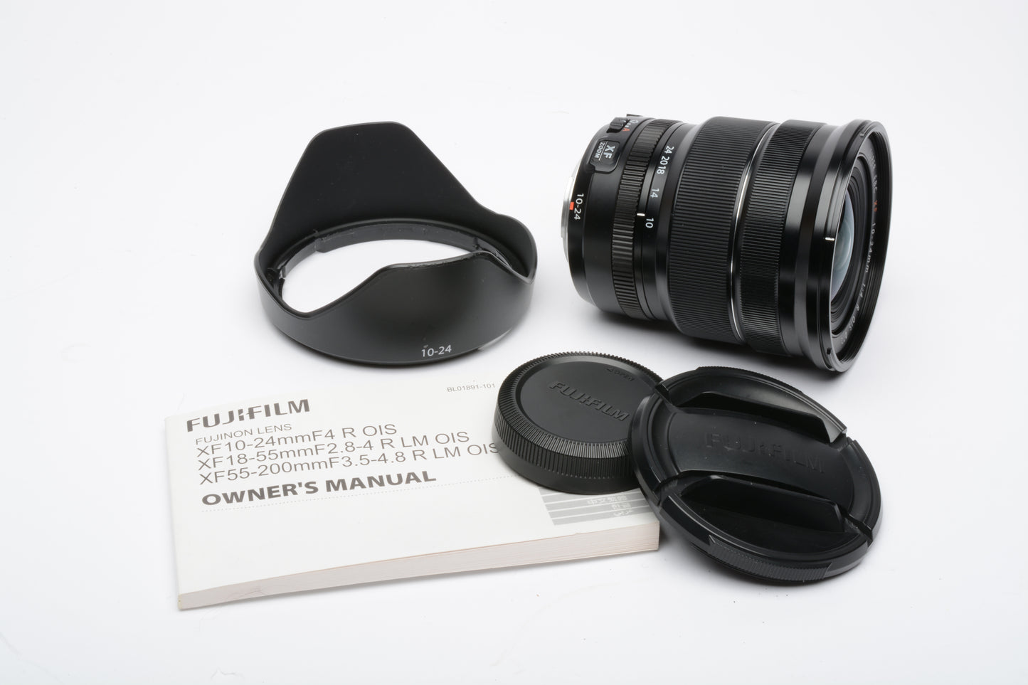 Fujifilm Fujinon XF 10-24mm f4 R OIS Asph. Super EBC Lens Mint-, very clean, hood