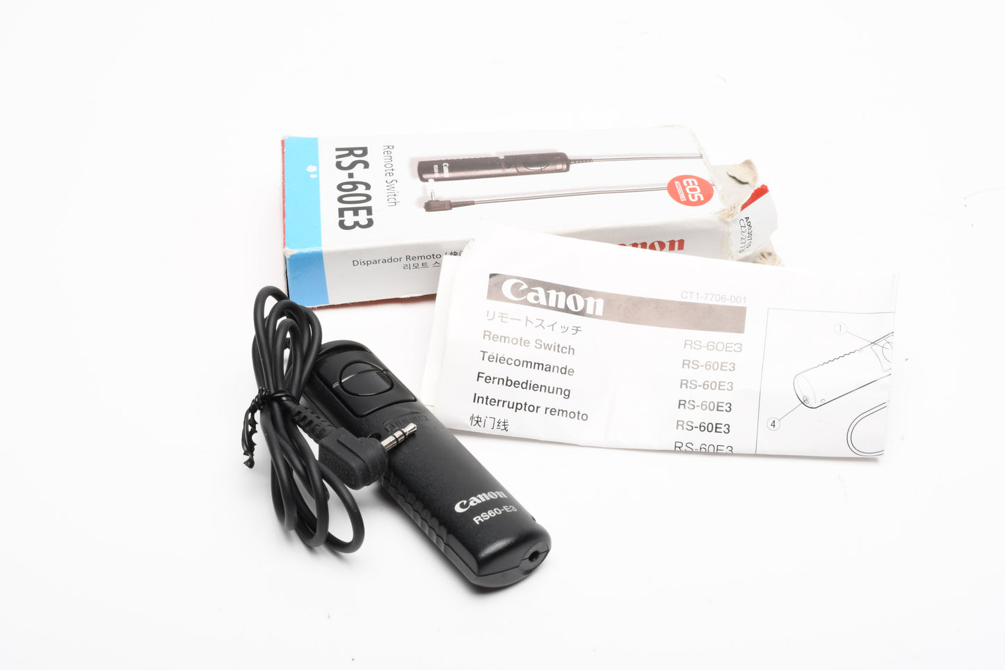 Canon RS60-E3 wired remote cable release, barely used, Genuine Canon