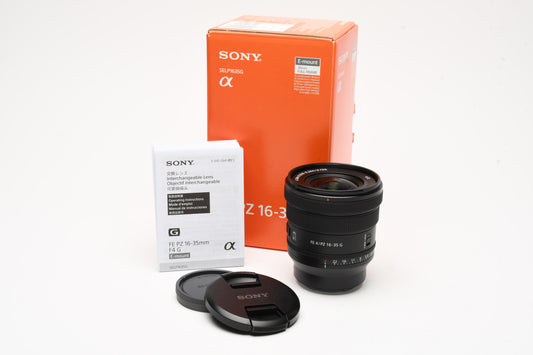 Sony FE PZ 16-35mm f4 G SELP1635G lens, Mint-, Boxed, USA