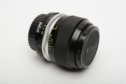 Nikon Micro Nikkor-P 55mm f3.5 Non-AI Lens, Clean and sharp, w/Caps