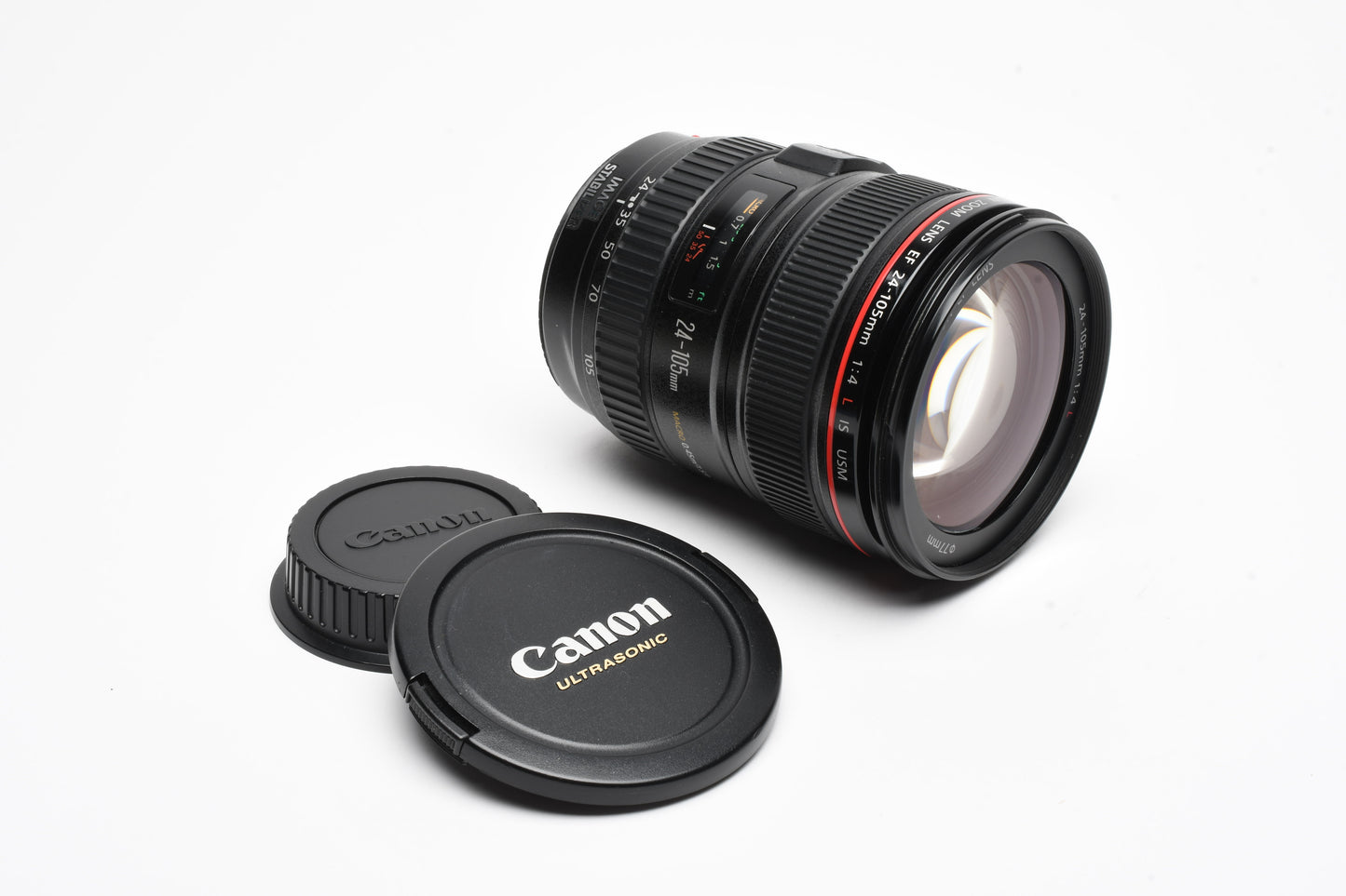 Canon EF 24-105mm f4L IS USM zoom lens, caps, tested, Great!