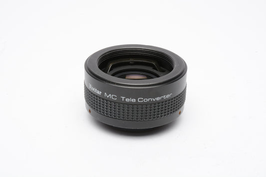 Vivitar 2X-1 MC Tele Converter, caps, case, M42 Mount