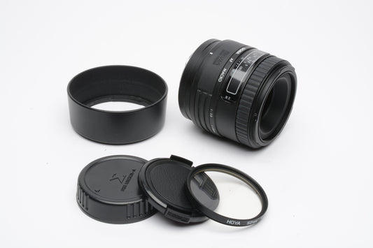 Sigma AF 50mm f2.8 macro lens for Maxxum or Sony A Mount, UV, Hood, Caps