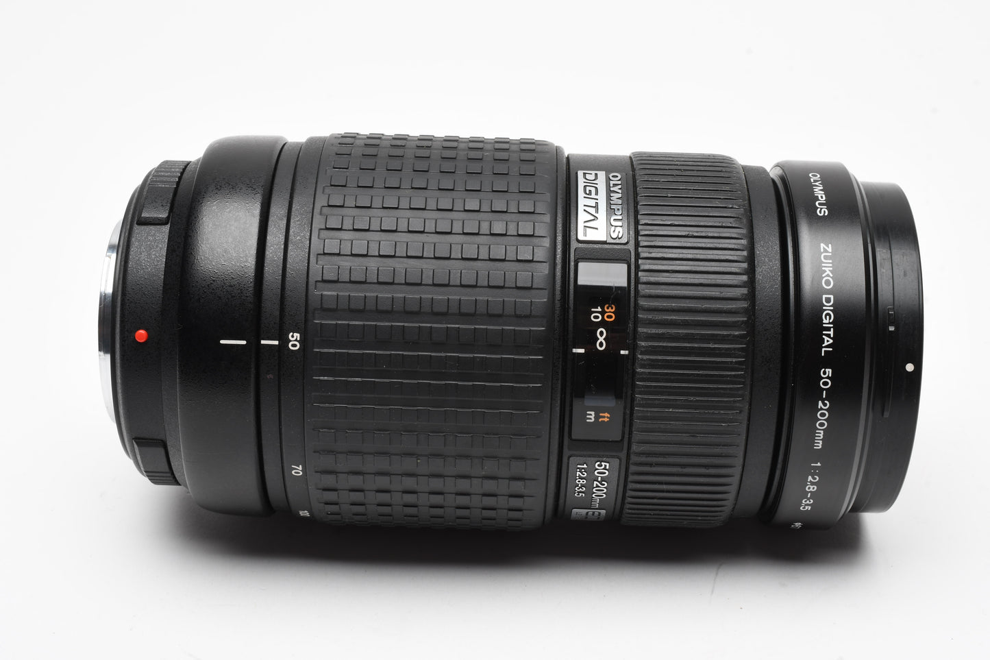 Olympus 50-200mm f2.8-3.5 ED zoom lens, tripod mount, hood, Mint- 4/3 Mount