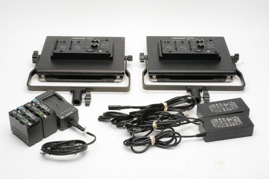 2X Neewer NL660D LED Light Kit w/2X Upgraded stands, batts, AC, Nice!