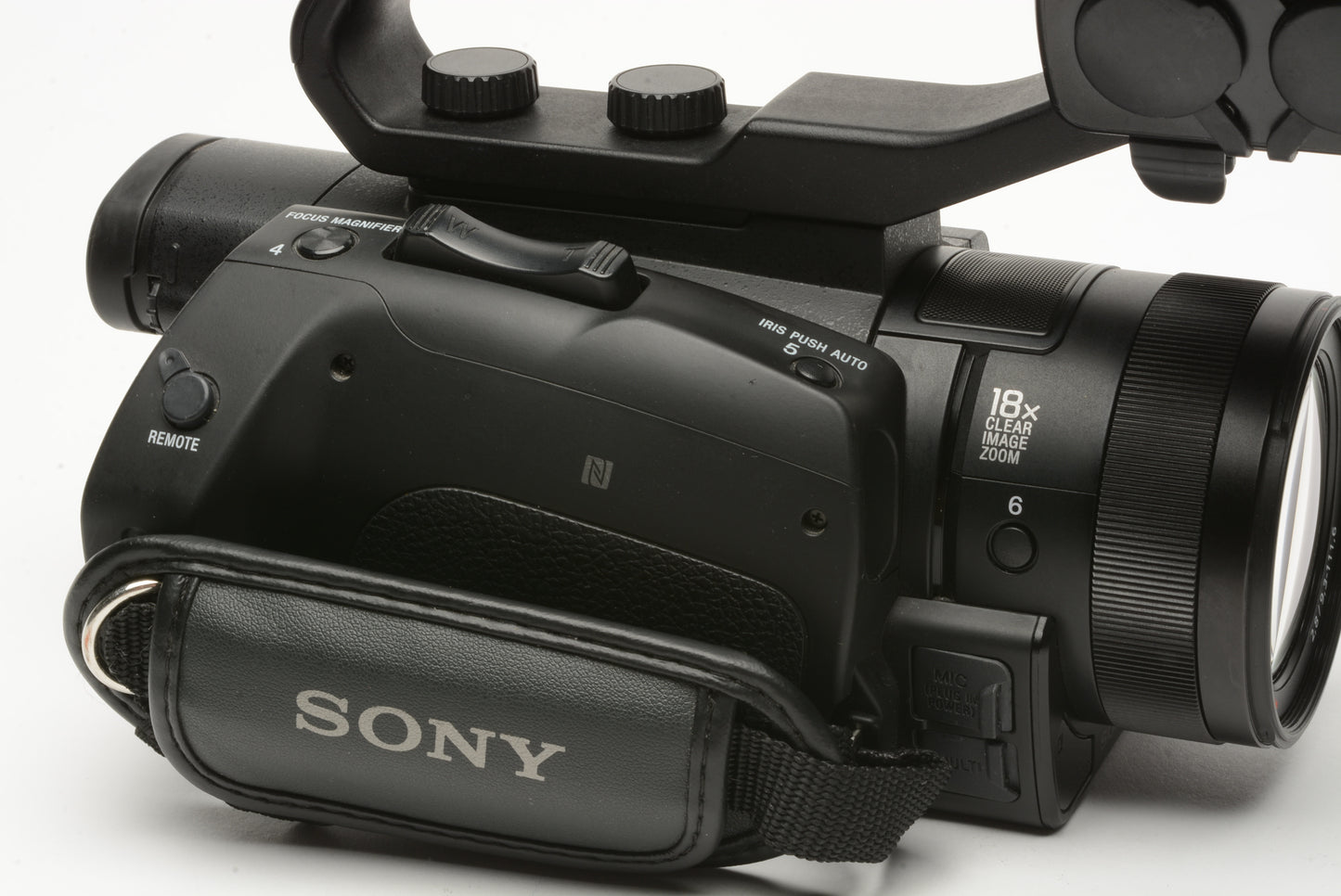 Sony HXR-N80 Camcorder bundle, 2batts, charger, handle, hood, cup, cap, 120Hours