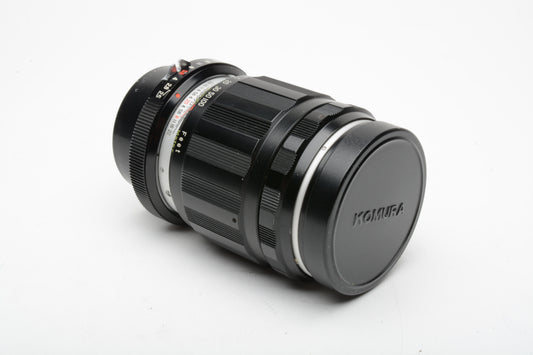 Sankyo Kohki Super Komura 100mm f2.5 Portrait lens Nikon F mount, clean & sharp + Case