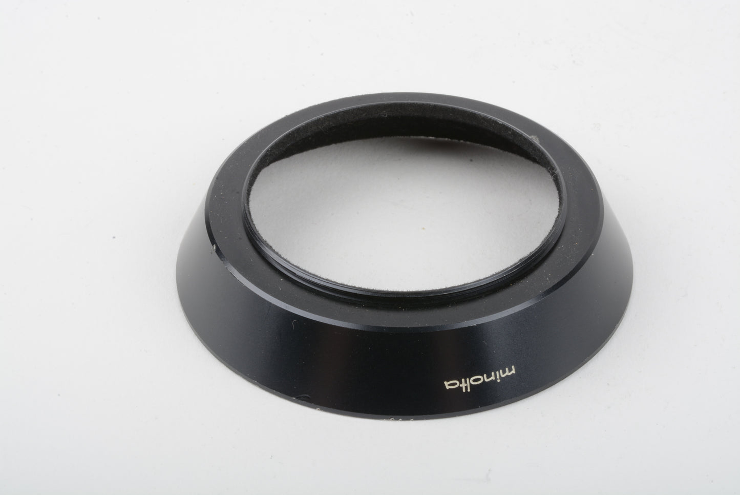 Minolta metal lens hood for 24mm f2.8 MD lens, very clean