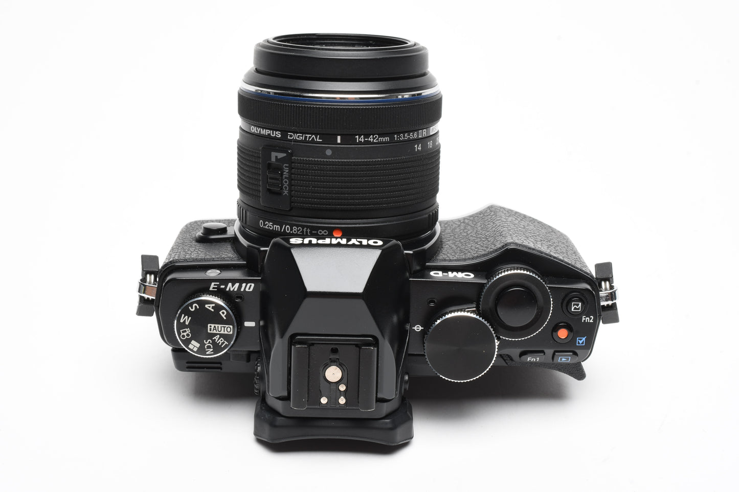 Olympus OM-D E-M10 w/14-42mm zoom, Only 3706 Caps! Nice!