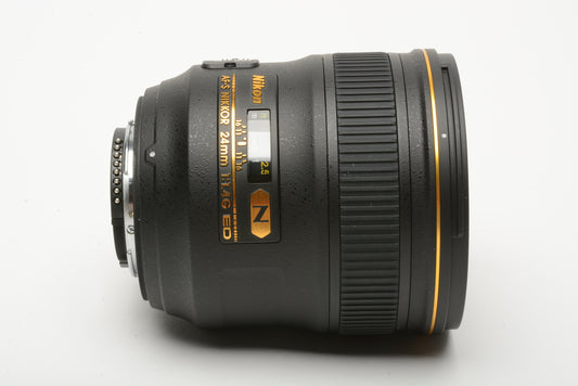 Nikon Nikkor AF-S 24mm f1.4 G ED N USA version, caps