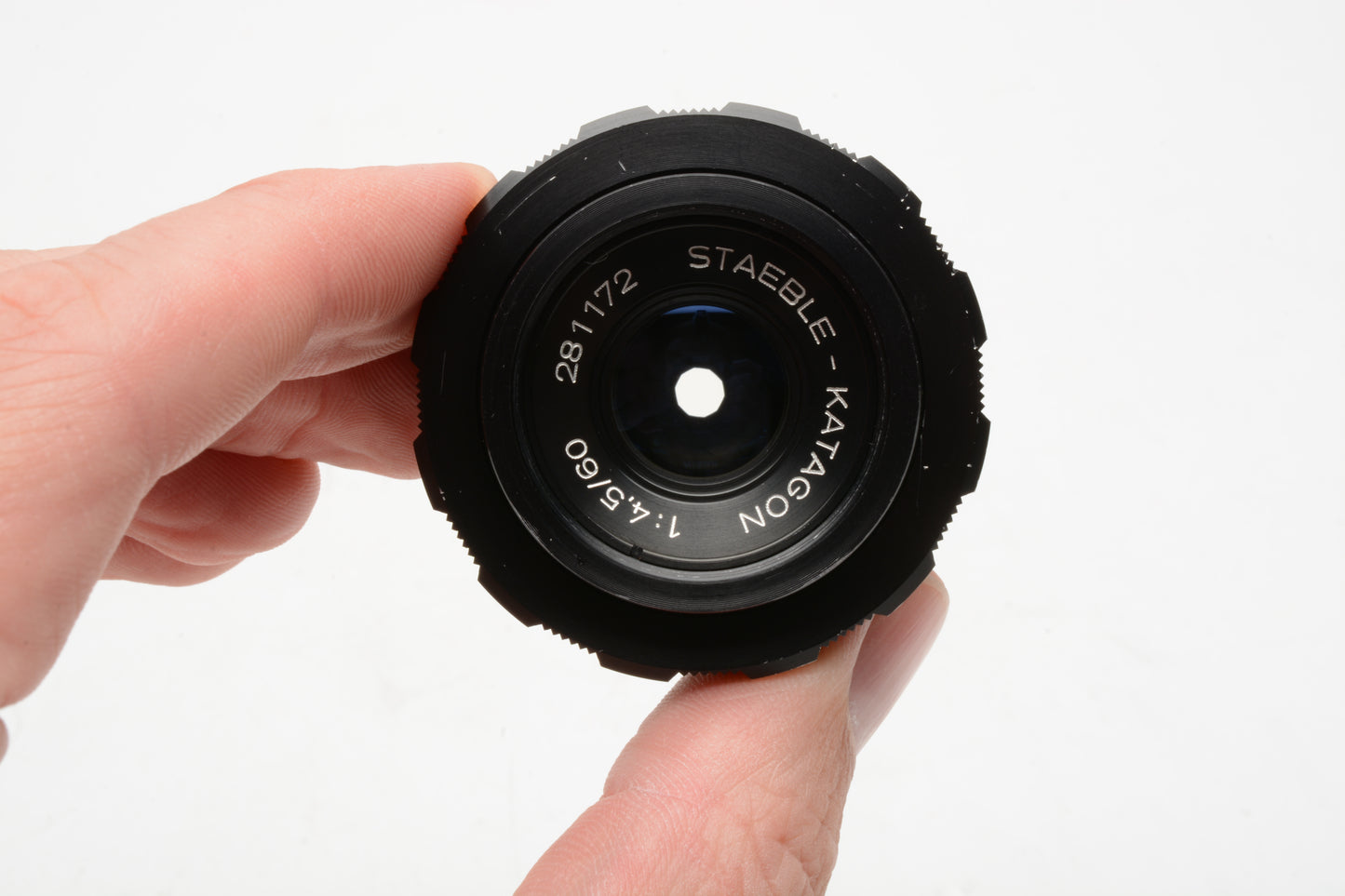 Staeble Katagon 60mm F4.5 lens M39 screw mount, case, clean and sharp