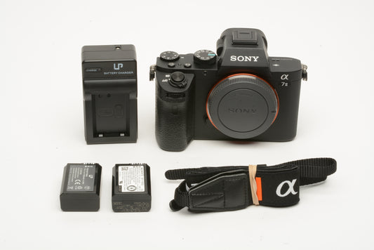 Sony A7II Mirrorless Camera Body Only w/Strap, 2X Batts, Charger, Only 2367 ACTS!