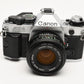 Canon AE-1 Program 35mm SLR Camera w/50mm f1.8, New Seals, Grip, UV