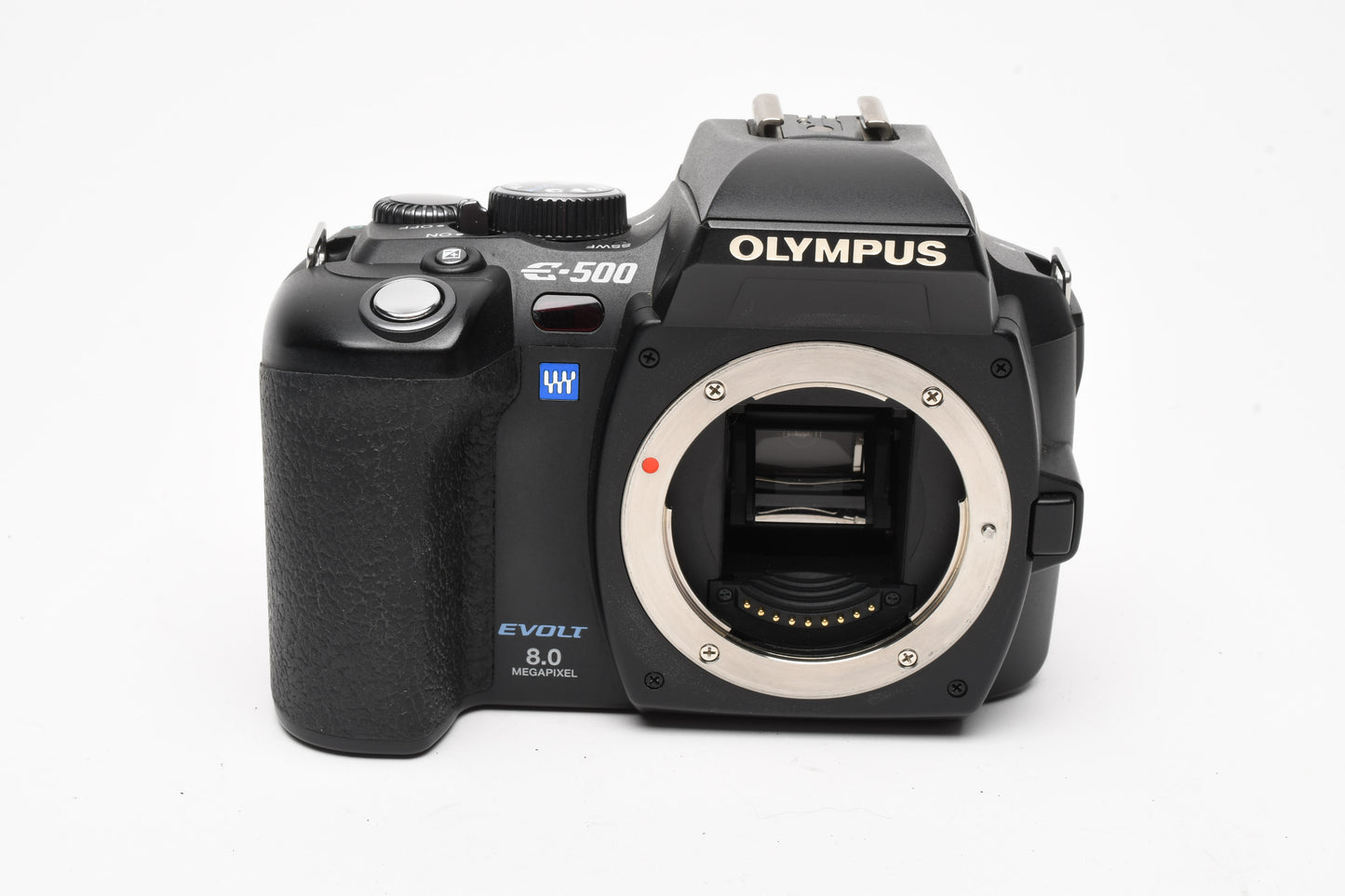 Olympus E500 DSLR body, batt+charger, clean, tested, nice + 512MB CF card