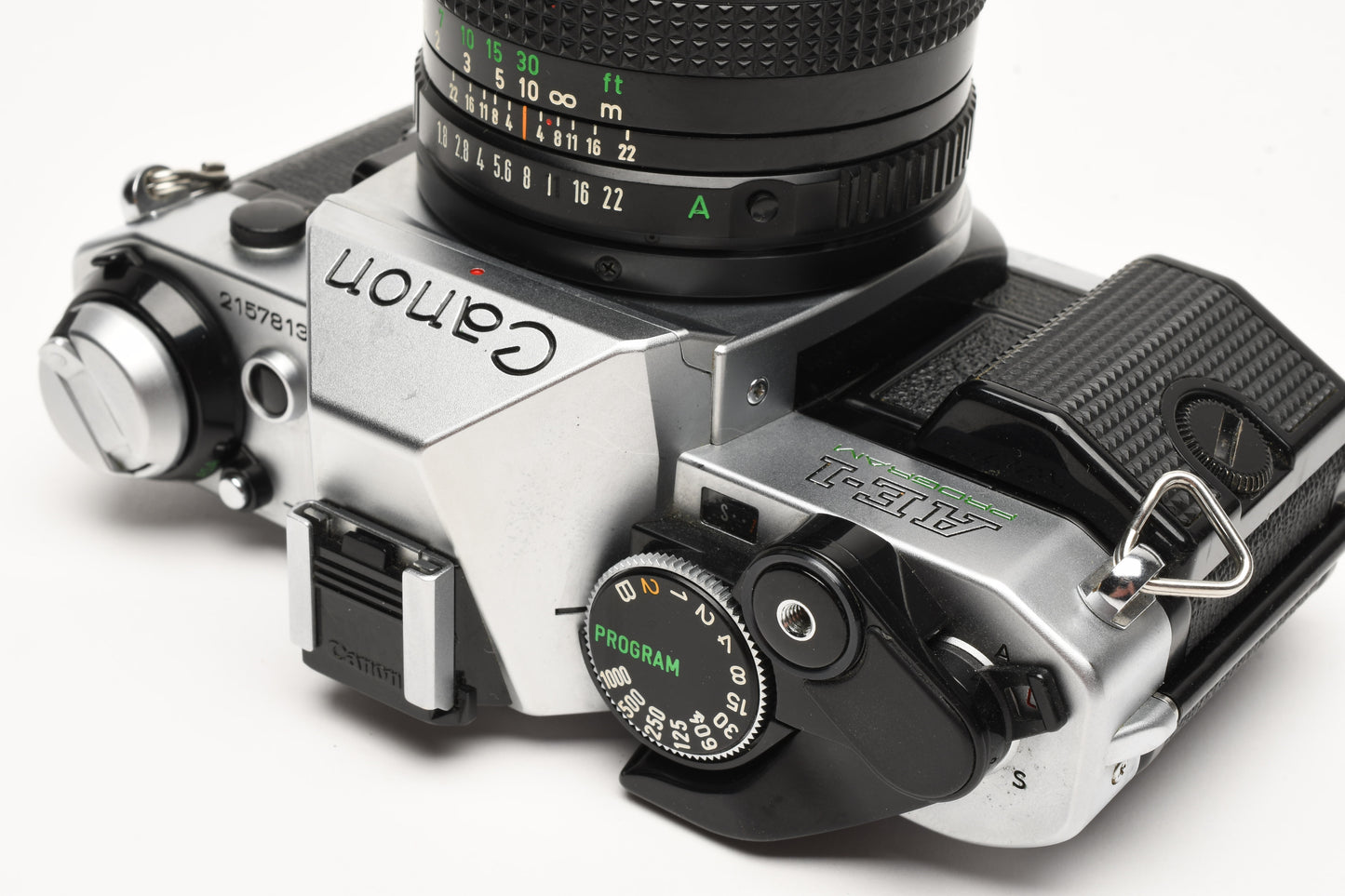 Canon AE-1 Program 35mm SLR Camera w/50mm f1.8, New Seals, Grip, UV