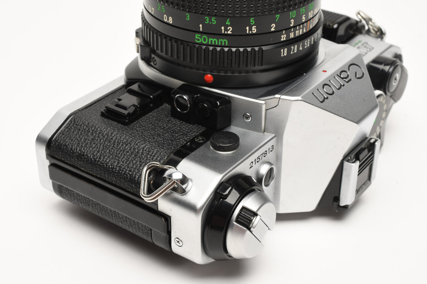 Canon AE-1 Program 35mm SLR Camera w/50mm f1.8, New Seals, Grip, UV