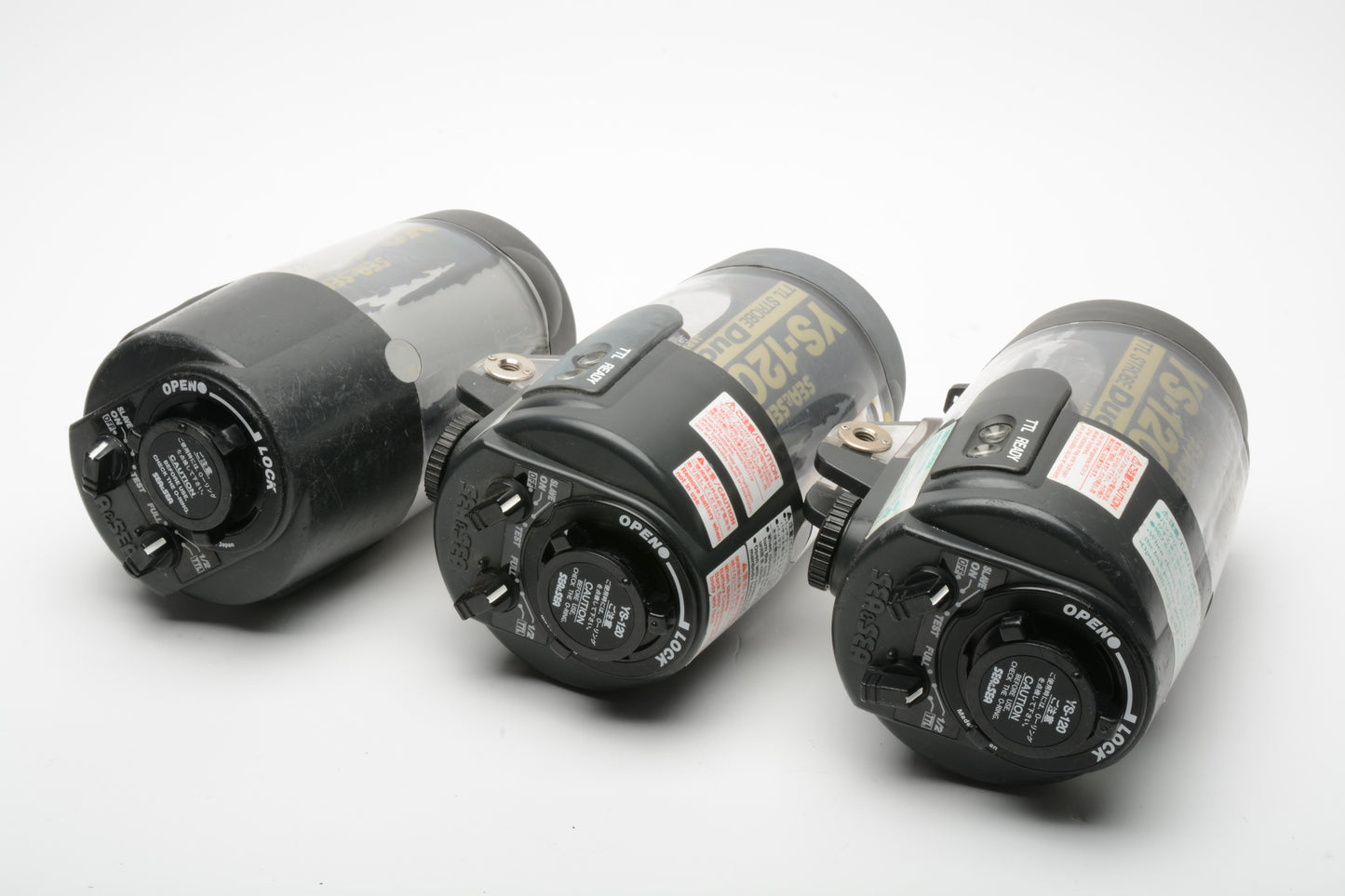 3X Sea & Sea YS-120 Duo Underwater strobes w/All brackets as pictured