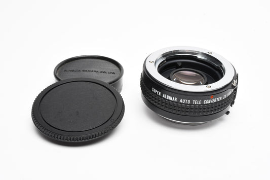 Super Albinar 2X Tele Converter for Minolta MD Mount, Clean, w/Caps