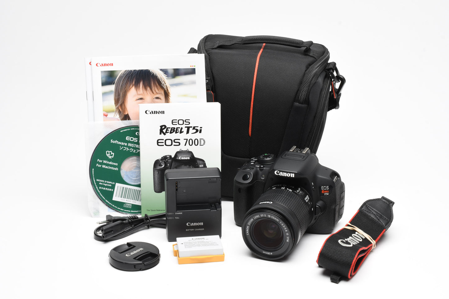Canon EOS Rebel T5i DSLR w/18-55mm f3.5-5.6 STM zoom, Only 2180 Acts