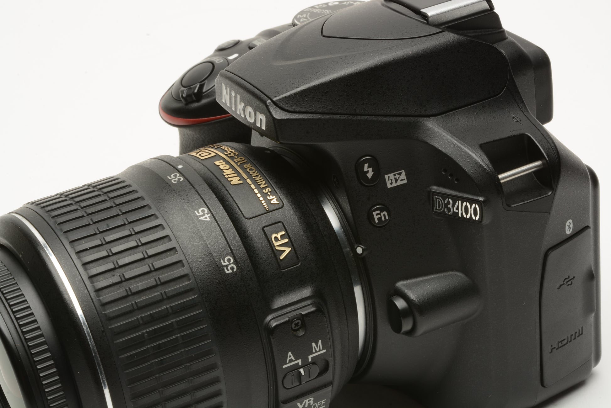 Nikon D3200 DSLR Camera with 18-55mm DX VR Lens Black w/ Charger & Strap