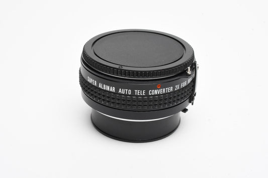Super Albinar 2X Tele Converter for Minolta MD Mount, Clean, w/Caps