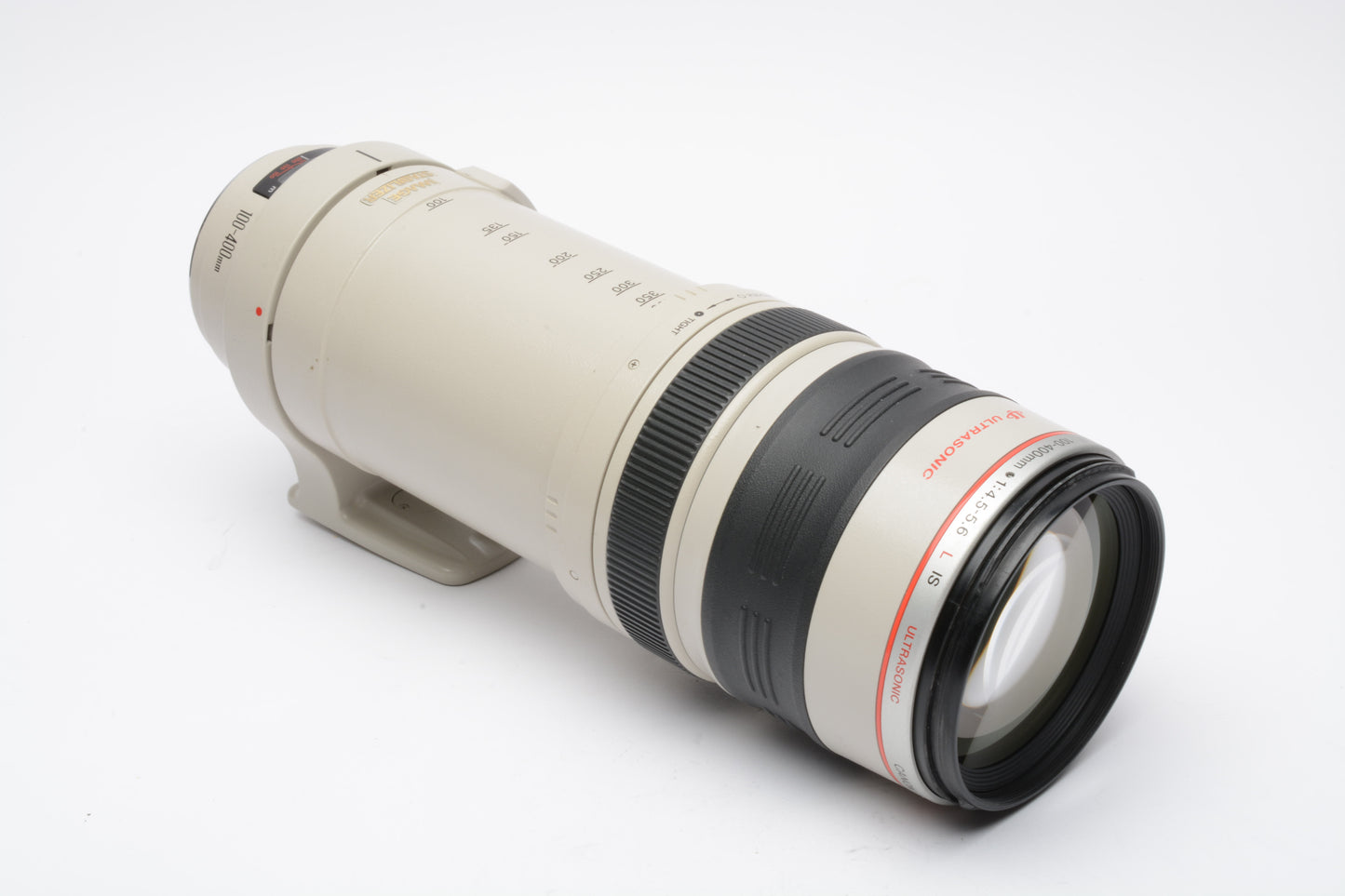 Canon EF 100-400mm f4.5-5.6L IS USM Zoom lens, collar, caps, clean&sharp