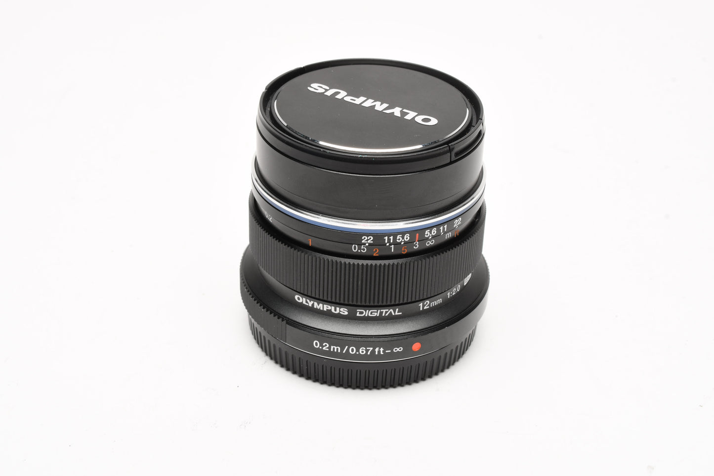 Olympus M.Zuiko 12mm f2 (Black) lens, caps, nice & sharp Mint-
