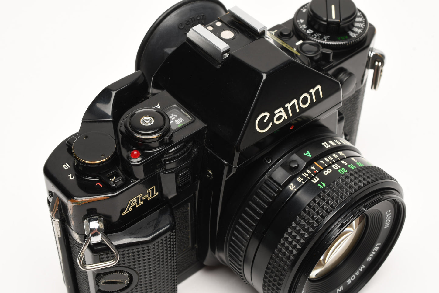 Canon A-1 A1 35mm SLR w/50mm F1.8 lens, new seals, UV, manuals, Great!