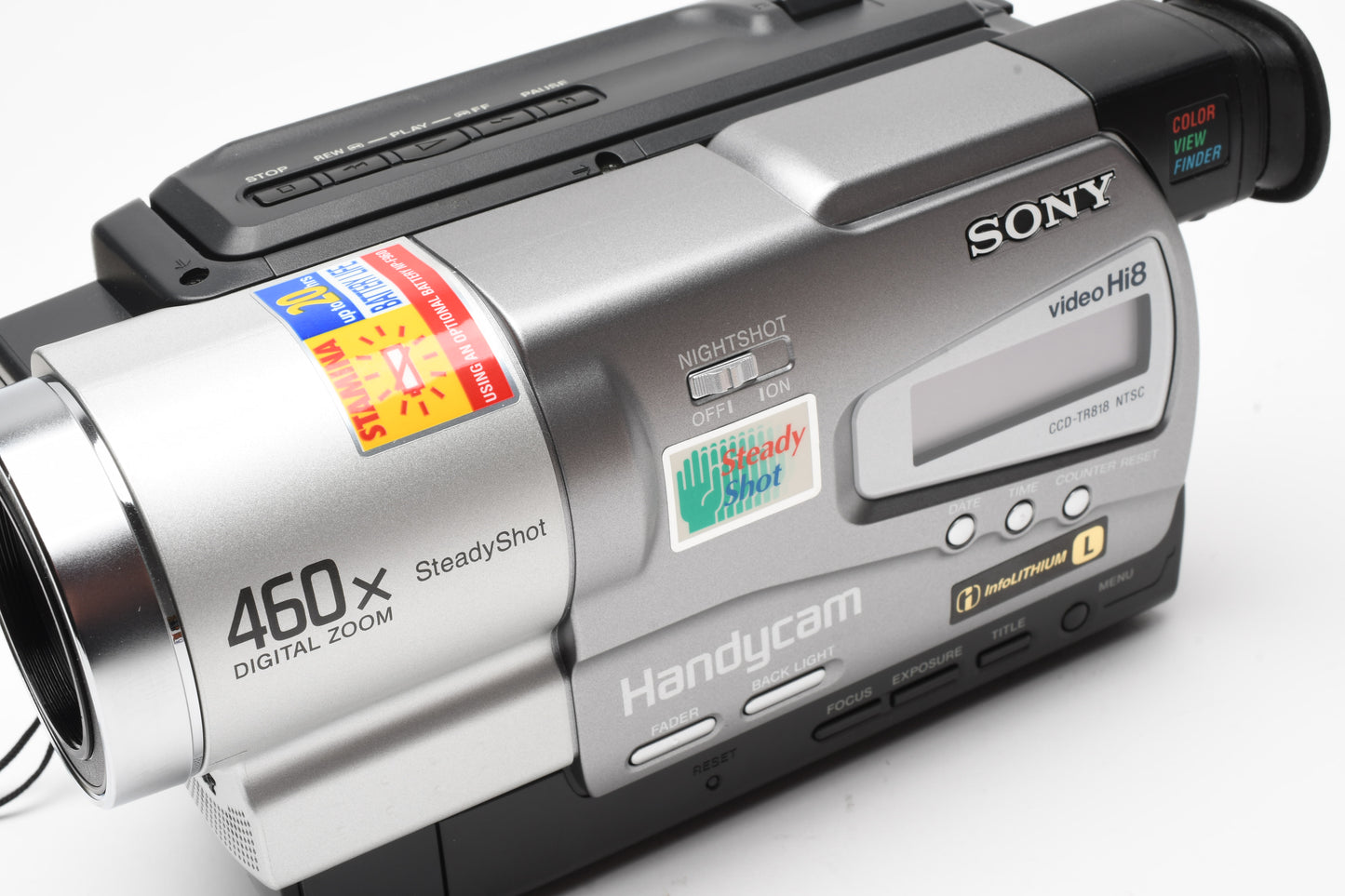 Sony CCD-TR818 8mm Hi8 Camcorder, fully tested, great! w/Batt+charger+AC