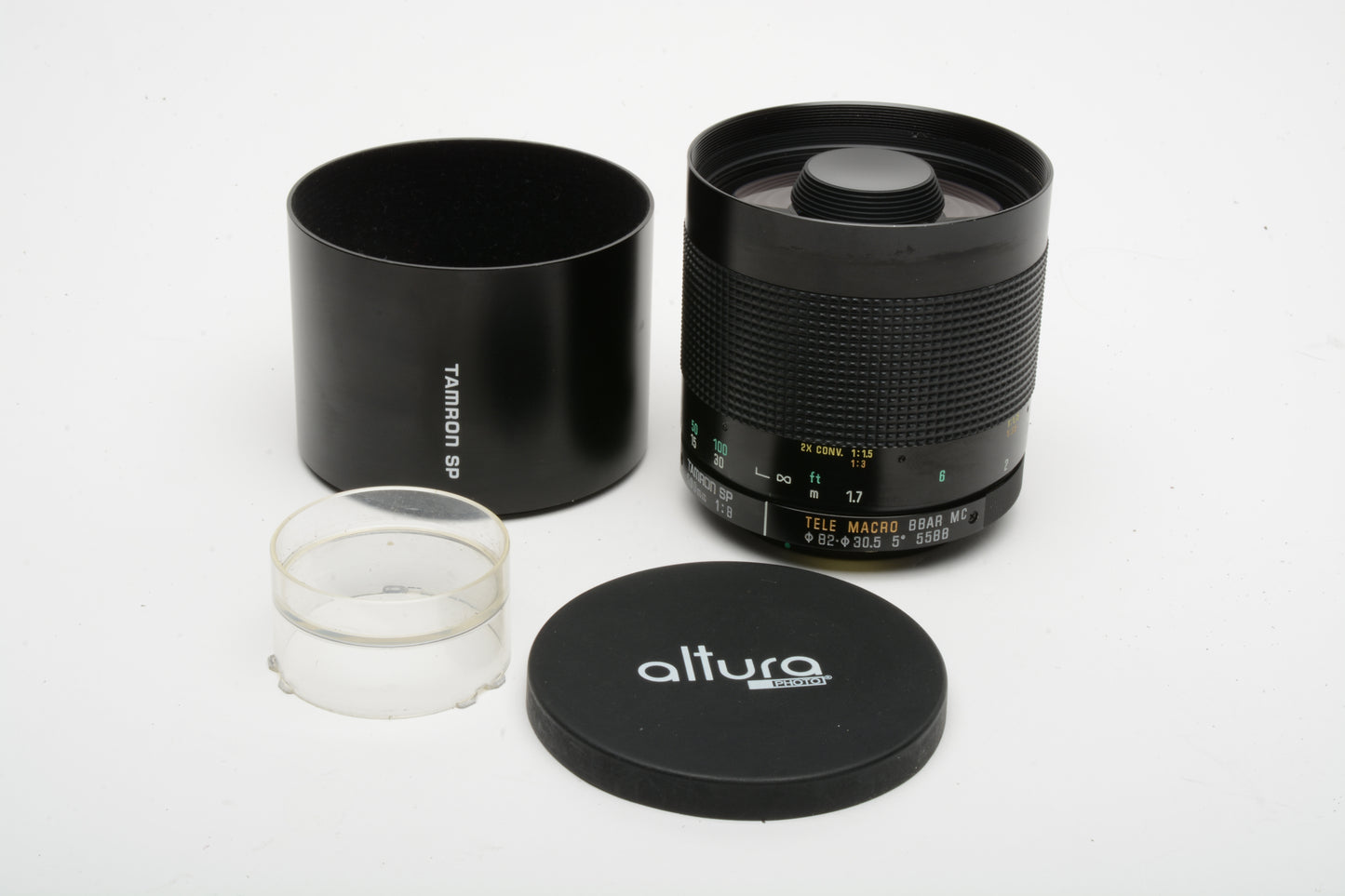 Tamron SP 500mm f8 Reflex mirror lens w/Caps, hood, +Choice of mount