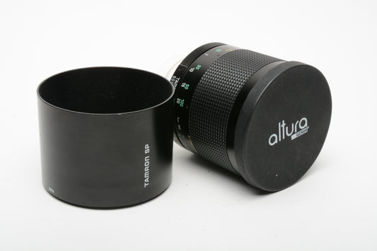 Tamron SP 500mm f8 Reflex mirror lens w/Caps, hood, +Choice of mount